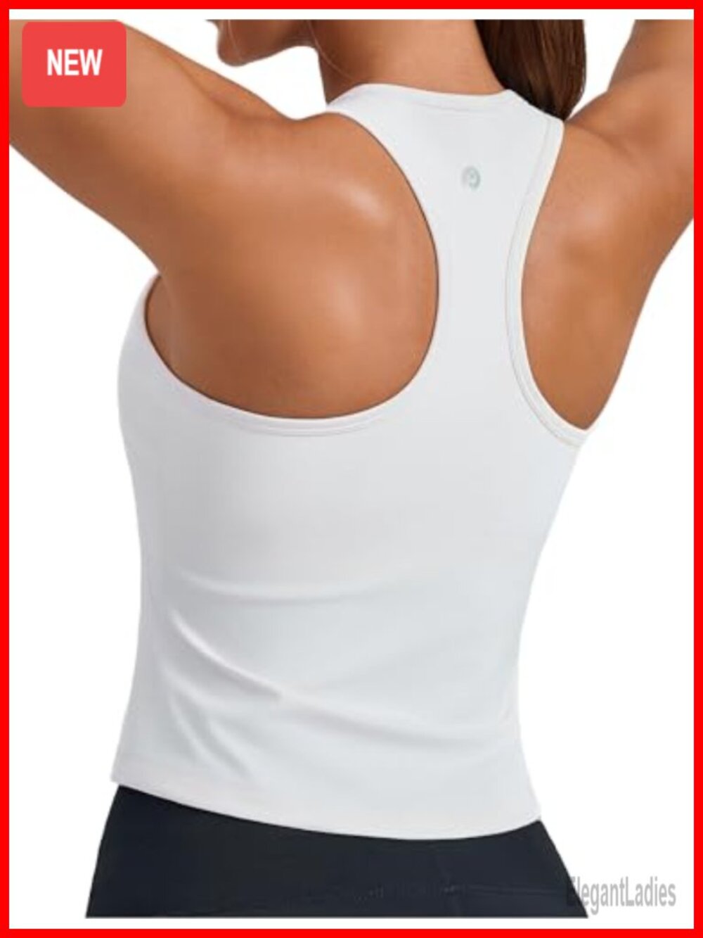 Workout Tank Top with Built-in Bra Racerback Athletic Fit Sleeveless
